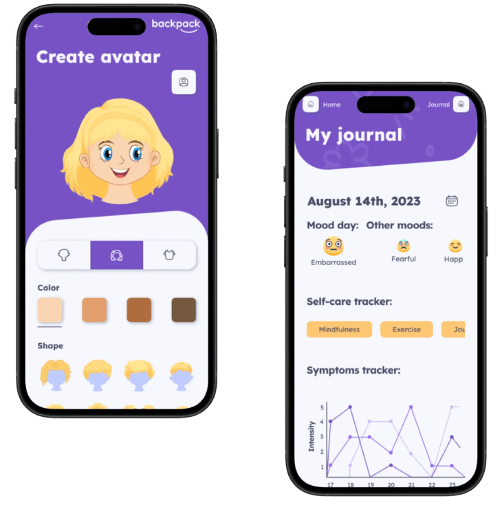 Backpack app avatar creation screen