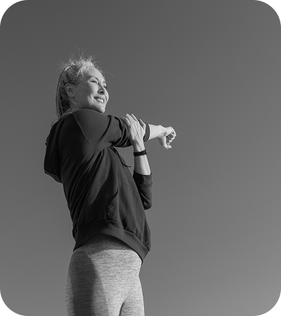 Woman stretching her arms