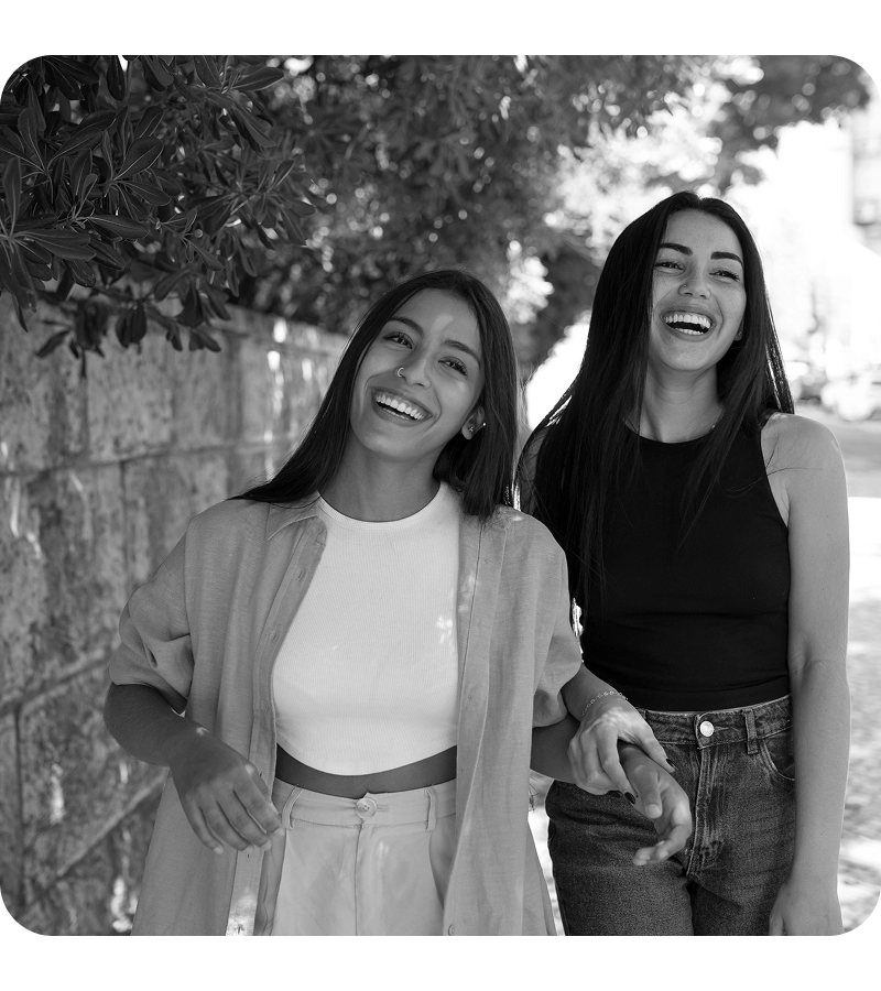Women smiling