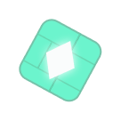 Green gem illustration from the Ace Explorer assessment game