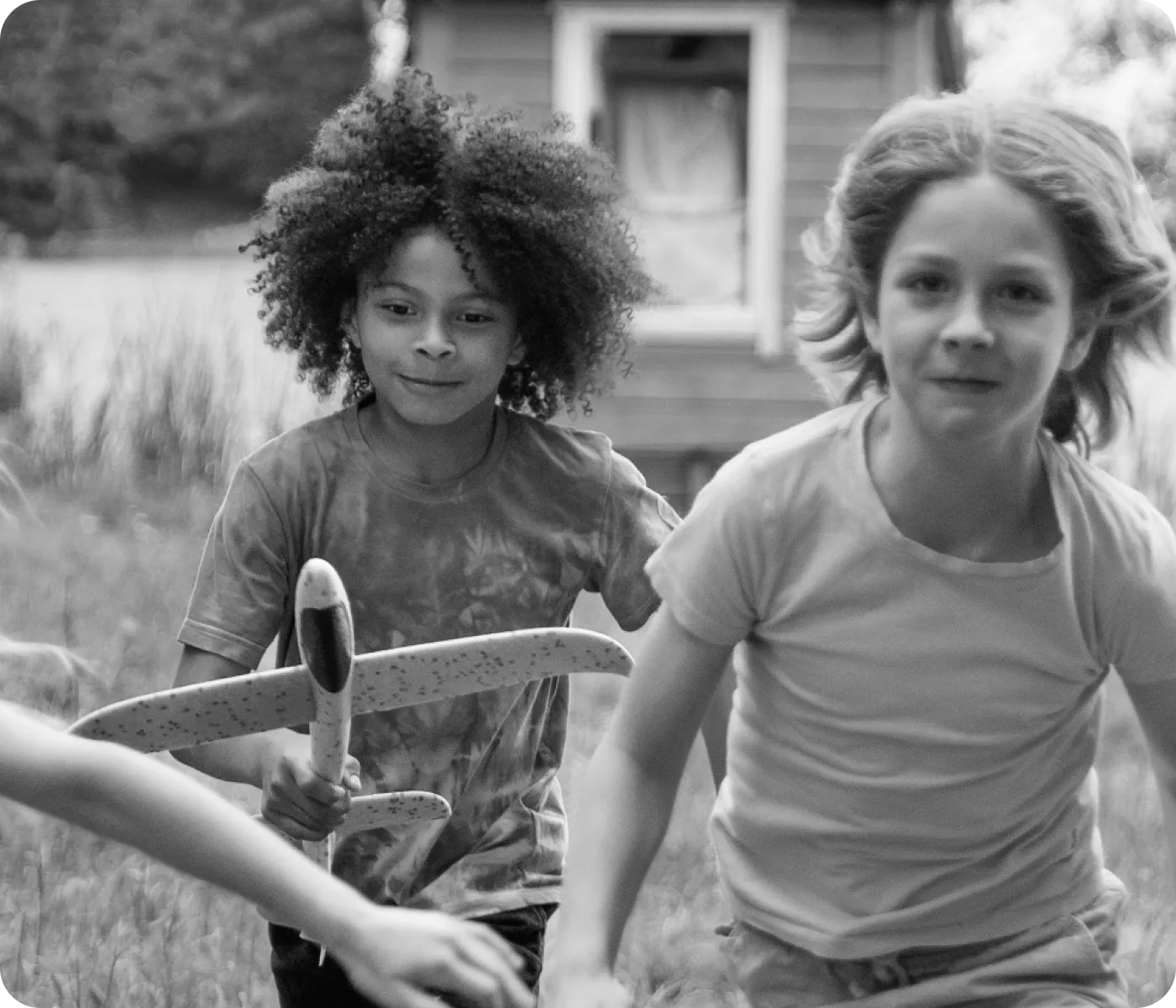 Children playing actively